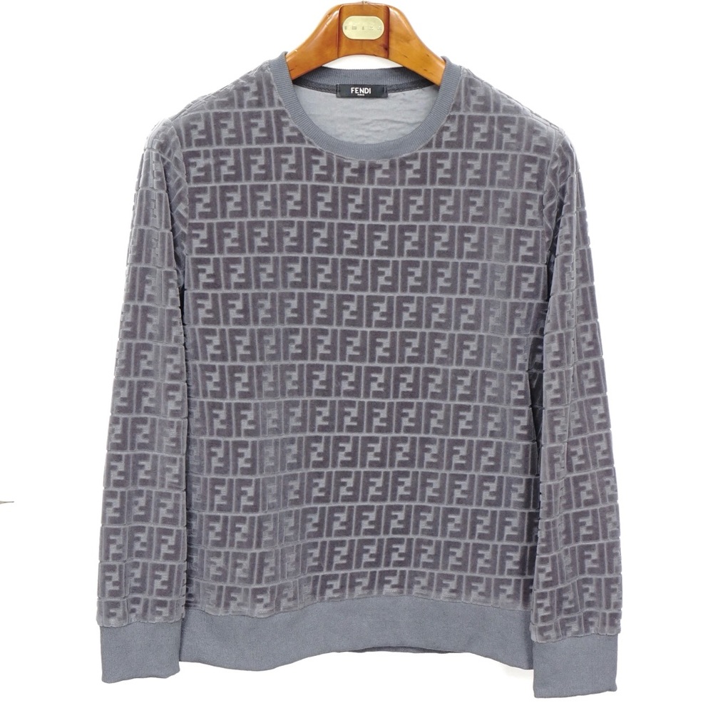 Fendi FF Monogram Velour Crewneck Sweatshirt